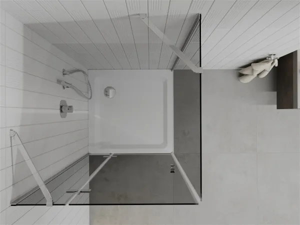 MEXEN/S - Roma sprchovací kút 80x80, grafit, chróm + biela vanička so sifónom 854-080-080-01-40-4010