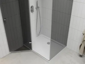 MEXEN/S - Roma sprchovací kút 110x100, grafit, chróm + biela vanička so sifónom 854-110-100-01-40-4010