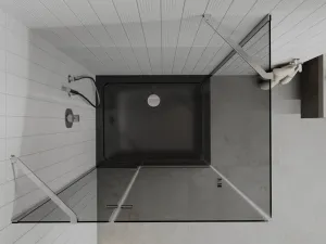 MEXEN/S - Roma sprchovací kút 100x80, grafit, chróm + čierna vanička so sifónom 854-100-080-01-40-4070