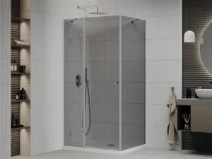 MEXEN/S - Roma sprchovací kút 90x120, grafit, chróm + biela vanička so sifónom 854-090-120-01-40-4010