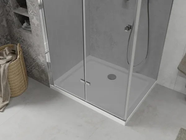 MEXEN/S - Lima sprchovací kút 70x100, grafit, chróm + biela vanička so sifónom 856-070-100-01-40-4010