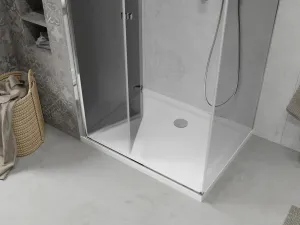 MEXEN/S - Lima sprchový kút 90x100, grafit, chróm + biela vanička so sifónom 856-090-100-01-40-4010