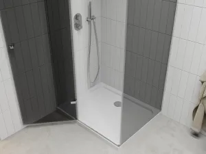MEXEN/S - Roma sprchovací kút 120x70, grafit, chróm + biela vanička so sifónom 854-120-070-01-40-4010