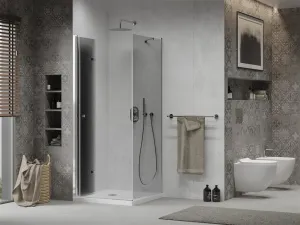 MEXEN/S - Lima sprchovací kút 70x70, grafit, chróm + biela vanička so sifónom 856-070-070-01-40-4010