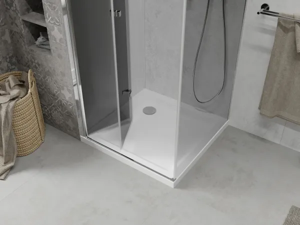 MEXEN/S - Lima sprchovací kút 100x100, grafit, chróm + biela vanička so sifónom 856-100-100-01-40-4010