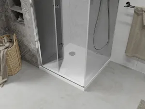 MEXEN/S - Lima sprchovací kút 100x100, grafit, chróm + biela vanička so sifónom 856-100-100-01-40-4010