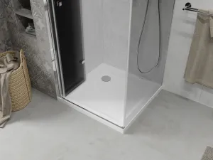 MEXEN/S - Lima sprchovací kút 80x80, grafit, chróm + biela vanička so sifónom 856-080-080-01-40-4010