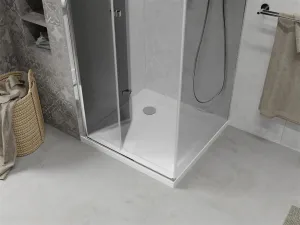MEXEN/S - Lima sprchovací kút 80x80, grafit, chróm + biela vanička so sifónom 856-080-080-01-40-4010