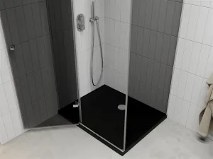 MEXEN/S - Roma sprchovací kút 120x80, grafit, chróm + čierna vanička so sifónom 854-120-080-01-40-4070