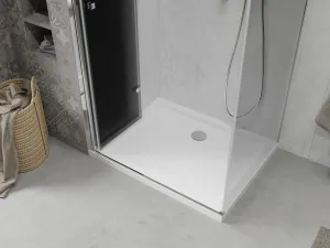 MEXEN/S - Lima sprchový kút 90x100, grafit, chróm + biela vanička so sifónom 856-090-100-01-40-4010