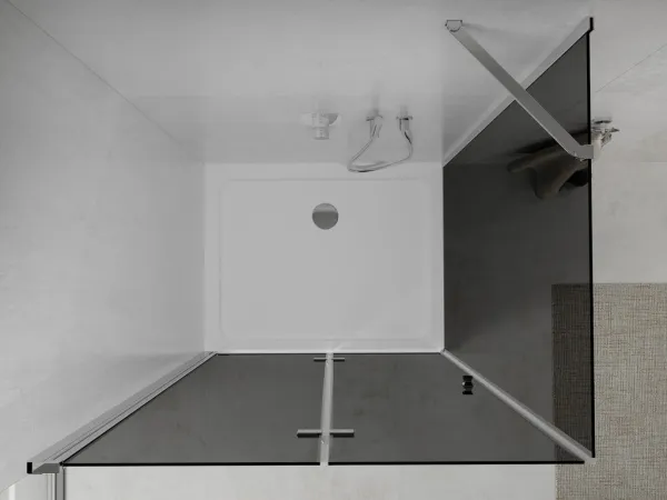 MEXEN/S - Lima sprchový kút 90x100, grafit, chróm + biela vanička so sifónom 856-090-100-01-40-4010