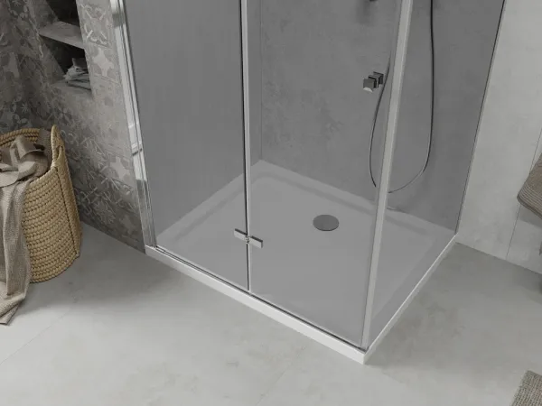 MEXEN/S - Lima sprchovací kút 100x110, grafit, chróm + biela vanička so sifónom 856-100-110-01-40-4010
