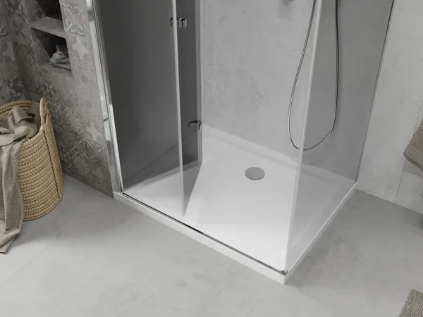 MEXEN/S - Lima sprchovací kút 70x110, grafit, chróm + biela vanička so sifónom 856-070-110-01-40-4010