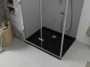 MEXEN/S - Lima sprchovací kút 100x80, grafit, chróm + čierna vanička so sifónom 856-100-080-01-40-4070