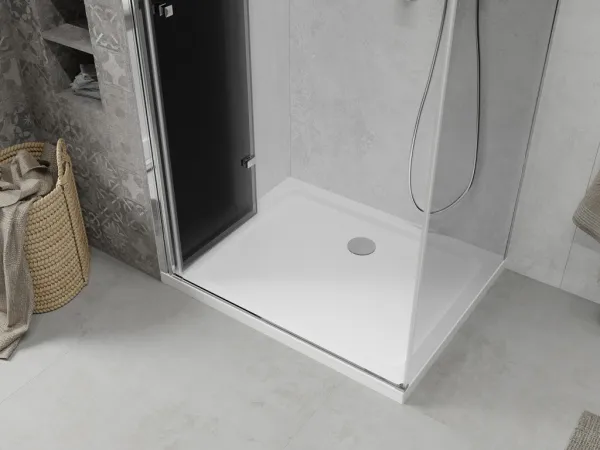 MEXEN/S - Lima sprchovací kút 70x100, grafit, chróm + biela vanička so sifónom 856-070-100-01-40-4010