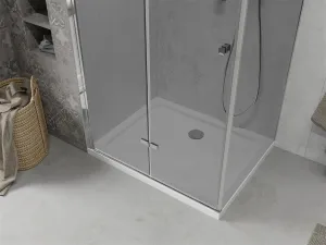 MEXEN/S - Lima sprchovací kút 100x90, grafit, chróm + biela vanička so sifónom 856-100-090-01-40-4010