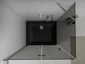 MEXEN/S - Lima sprchovací kút 80x100, grafit, chróm + čierna vanička so sifónom 856-080-100-01-40-4070