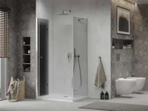 MEXEN/S - Lima sprchovací kút 80x110, grafit, chróm + biela vanička so sifónom 856-080-110-01-40-4010
