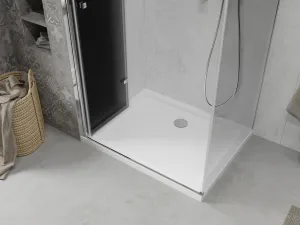 MEXEN/S - Lima sprchovací kút 80x110, grafit, chróm + biela vanička so sifónom 856-080-110-01-40-4010