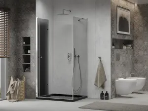 MEXEN/S - Lima sprchovací kút 90x120, grafit, chróm + čierna vanička so sifónom 856-090-120-01-40-4070