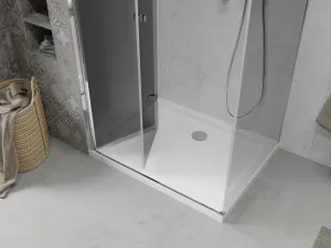 MEXEN/S - Lima sprchovací kút 100x110, grafit, chróm + biela vanička so sifónom 856-100-110-01-40-4010