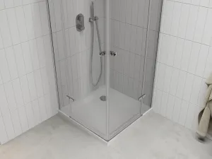 MEXEN/S - Roma Duo sprchovací kút 70x70, transparent, chróm + vanička so sifónom 854-070-070-01-02-4010