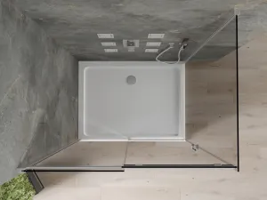 MEXEN/S - Omega sprchovací kút 120 x 70, grafit, chróm + vanička so sifónom 825-120-070-01-40-4010