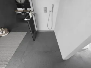 MEXEN/S - KIOTO Sprchová zástena WALK-IN s poličkou a držiakom uterákov 90 x 200, transparent/čierna 8 mm, chróm 800-090-121-01-77