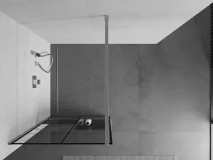 MEXEN/S - KIOTO Sprchová zástena WALK-IN s poličkou a držiakom uterákov 80 x 200, transparent/čierna 8 mm, chróm 800-080-121-01-77
