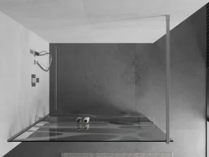 MEXEN/S - KIOTO Sprchová zástena WALK-IN s poličkou a držiakom uterákov 90 x 200, biely dekor 8 mm, chróm 800-090-121-01-97