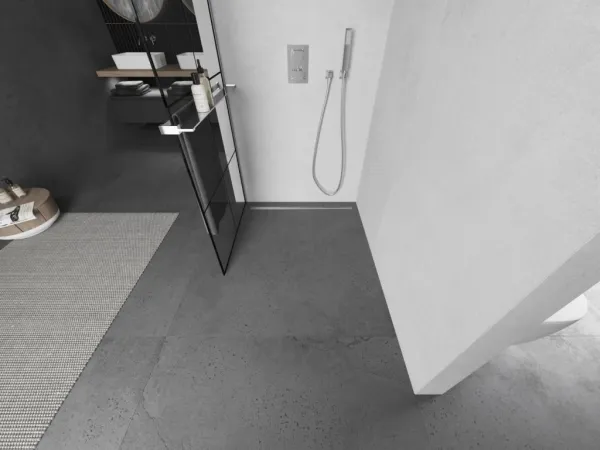 MEXEN/S - KIOTO Sprchová zástena WALK-IN s poličkou a držiakom uterákov 80 x 200, transparent/čierna 8 mm, chróm 800-080-121-01-77