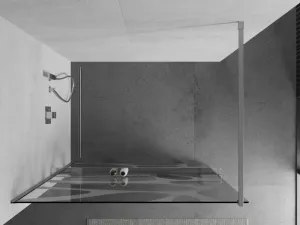 MEXEN/S - KIOTO Sprchová zástena WALK-IN s poličkou a držiakom uterákov 70 x 200, biely dekor 8 mm, chróm 800-070-121-01-97