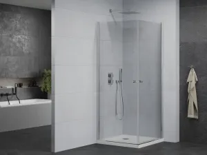 MEXEN/S - PRETORIA duo sprchovací kút 80 x 80, transparent, chróm + vanička vrátane sifónu 852-080-080-01-02-4010
