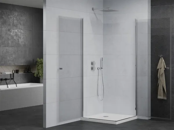 MEXEN/S - PRETORIA duo sprchovací kút 90 x 90, transparent, chróm + vanička vrátane sifónu 852-090-090-01-02-4010