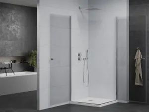 MEXEN/S - PRETORIA duo sprchovací kút 90 x 90, transparent, chróm + vanička vrátane sifónu 852-090-090-01-02-4010
