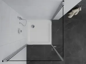 MEXEN/S - PRETORIA duo sprchovací kút 90 x 90, transparent, chróm + vanička vrátane sifónu 852-090-090-01-02-4010