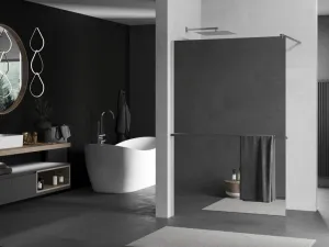 MEXEN/S - KIOTO Sprchová zástena WALK-IN s poličkou a držiakom uterákov 70 x 200, zrkadlové 8 mm, chróm 800-070-121-01-50