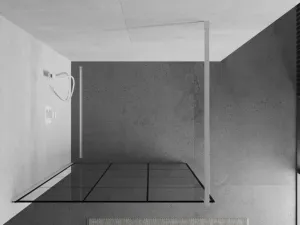 MEXEN/S - KIOTO Sprchová zástena WALK-IN 110 x 200, transparent/čierny vzor 8 mm, biela 800-110-101-20-77