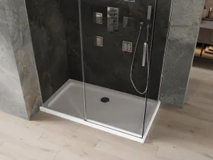 MEXEN/S - Omega sprchovací kút 130 x 70, grafit, chróm + vanička vrátane sifónu 825-130-070-01-40-4010