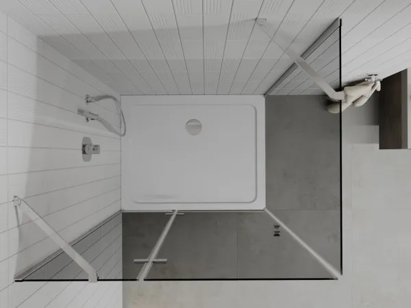 MEXEN/S - Roma sprchovací kút 100x110, grafit, chróm + biela vanička so sifónom 854-100-110-01-40-4010