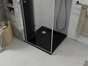 MEXEN/S - Lima sprchovací kút 90x90, grafit, chróm + čierna vanička so sifónom 856-090-090-01-40-4070