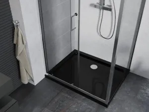 MEXEN/S - Apia Sprchovací kút 110x70, transparent, chróm + vanička so sifónom 840-110-070-01-00-4070