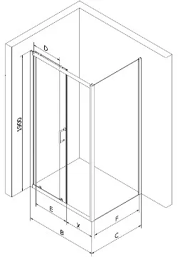 MEXEN/S - Apia Sprchovací kút 90x80, transparent, chróm + vanička so sifónom 840-090-080-01-00-4070