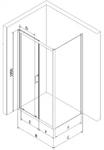 MEXEN/S - Apia Sprchovací kút 90x80, transparent, chróm + vanička so sifónom 840-090-080-01-00-4070