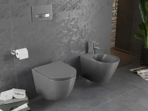 MEXEN - Závesná WC misa vrátane sedátka s slow-slim čierna matná 30224071
