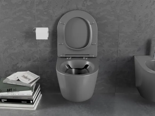 MEXEN - Závesná WC misa vrátane sedátka s slow-slim čierna matná 30224071