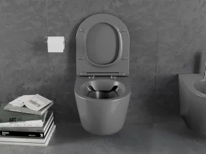 MEXEN - Závesná WC misa vrátane sedátka s slow-slim čierna matná 30224071