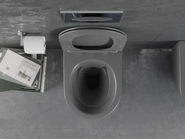 MEXEN - Závesná WC misa vrátane sedátka s slow-slim čierna matná 30224071