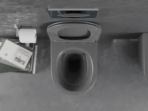 MEXEN - Závesná WC misa vrátane sedátka s slow-slim čierna matná 30224071