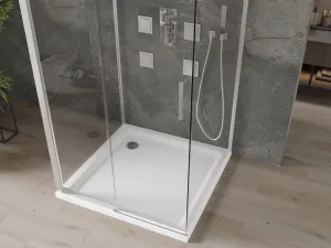 MEXEN/S - OMEGA sprchovací kút 3-stenný 100x100, transparent, chróm + vanička vrátane sifónu 825-100-100-01-00-3s-4010